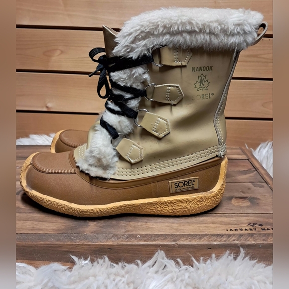 Sorel Nanook Waterproof Winter Boots Size 8 - Picture 2 of 8